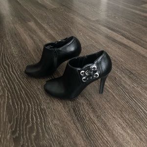 Black Open Tie Booties Studio Paolo